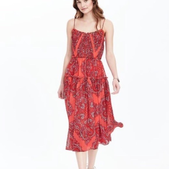 Banana Republic Blogger Favorite! Paisley Pleaded Midi Dress, 6 - Picture 5 of 11